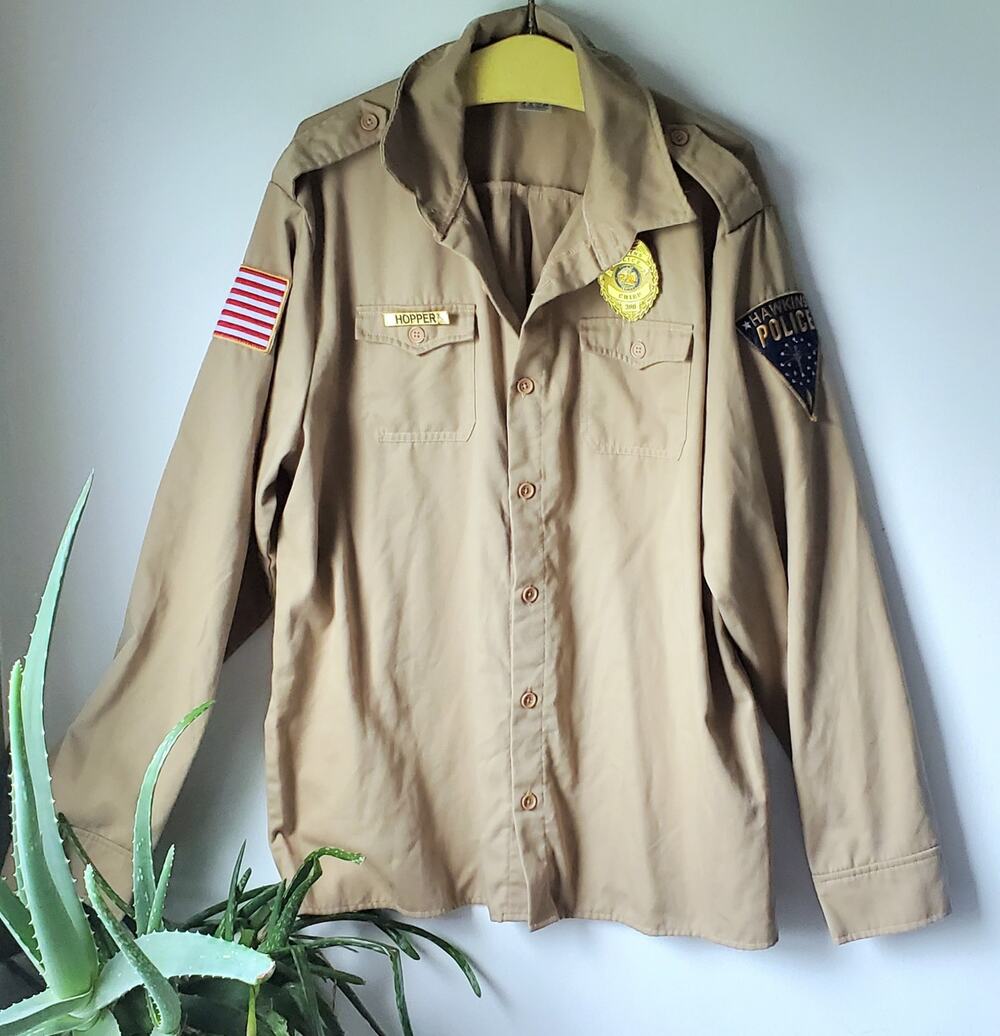 Stranger Things Hopper Police Officer Costume Mens Size XL Halloween Cosplay Fun